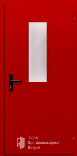 Фото двери «Однопольная со стеклом (красная)» в Куровскому