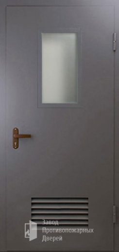 Фото двери «Техническая дверь №5 со стеклом и решеткой» в Куровскому