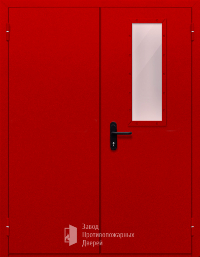 Фото двери «Двупольная со стеклом (красная)» в Куровскому