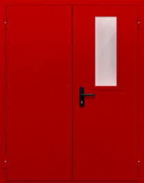 Фото двери «Двупольная со стеклом (красная)» в Куровскому