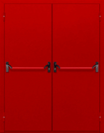 Фото двери «Двупольная глухая с антипаникой (красная)» в Куровскому