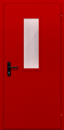Фото двери «Однопольная со стеклом (красная)» в Куровскому