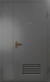 Фото двери «Техническая дверь №7 полуторная с вентиляционной решеткой» в Куровскому