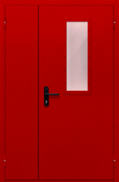 Фото двери «Полуторная со стеклом (красная)» в Куровскому