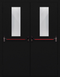 Фото двери «Двупольная со стеклом и антипаникой №64» в Куровскому