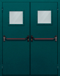 Фото двери «Двупольная со стеклом и антипаникой №56» в Куровскому